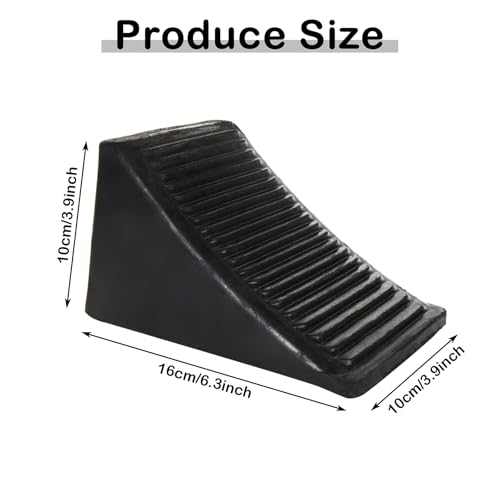 CertBuy 4 Pack Wheel Chock for Trailers, RV Wheel Chocks Heavy Duty, Black Rubber Wheel Chocks, Trailer Wheel Chocks for Car, Travel Trailers, RV, Truck, and ATV, 6.3"×4"×4"