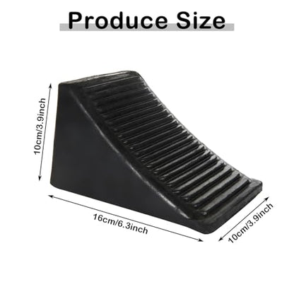 CertBuy 4 Pack Wheel Chock for Trailers, RV Wheel Chocks Heavy Duty, Black Rubber Wheel Chocks, Trailer Wheel Chocks for Car, Travel Trailers, RV, Truck, and ATV, 6.3"×4"×4"
