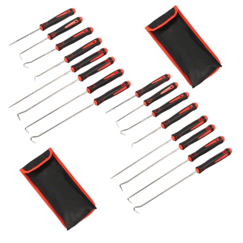 16Pcs Pick and Hook Set, Precision Oil Seal Pick Tool, Easy Removal Automotive Oil Seal Hook, Long Short Reach Seal Puller for Car Lock Keys Remove Hoses and Gaskets