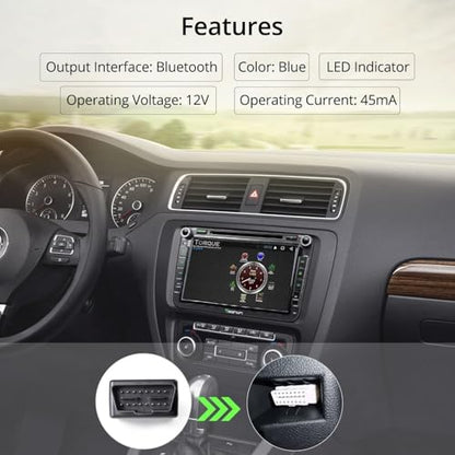 Eonon V0056 OBD2 OBDII, Diagnostic Scanner, Bluetooth Scan Tool Adapter Only for Eonon Android Car Stereo