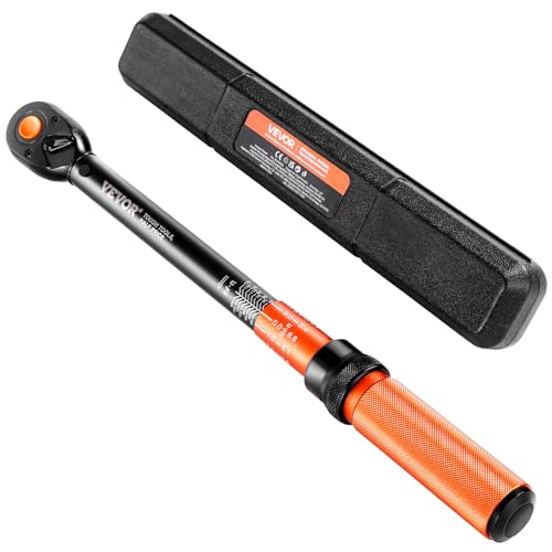 VEVOR 1/2-inch Drive Torque Wrench, 10-170 ft.lb/13.6-230.5 Nm, Dual-Direction Adjustable 72 tooth Click Torque Wrench with Buckle for Bicycle, Moto and Car Maintenance - size: 10-170FT.LB, style: 1/2-Inch