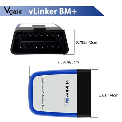 Vgate vLinker BM+ Bluetooth LE OBD2 Scanner Diagnostic Tool for Bimmercode | Code Reader OBD Adapter BMW Android iOS Windows - size: BM+ -iOS & Android & Windows