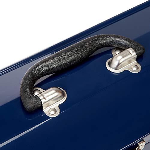TCE ATB102U Torin 16" Hip Roof Style Portable Steel Tool Box with Metal Latch Closure, Blue - size: 16 inch