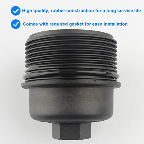 Oil Filter Housing Cap, Replace 917-050, 68079747AC Compatible with - 2011-2013 200, 300, Town & Country, Avenger Challenger Charger Durango Journey, Grand Caravan, Grand Cherokee, 2012-2013 Wrangler