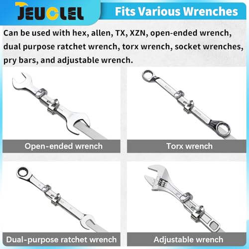 Wrench Extender Tool Bar, 15.5 inch Torque Adaptor Wrench Extension, Torque Amplifier Tool for DIYers, Garage Mechanics, and Handymen, Maximum Leverage & Amplified Torque Tighten Nuts Bolts