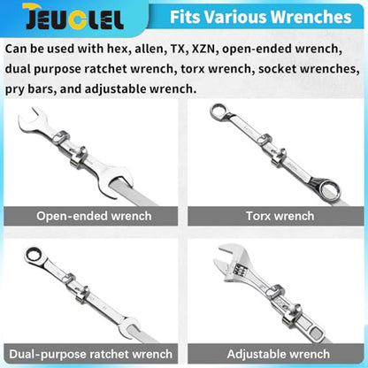Wrench Extender Tool Bar, 15.5 inch Torque Adaptor Wrench Extension, Torque Amplifier Tool for DIYers, Garage Mechanics, and Handymen, Maximum Leverage & Amplified Torque Tighten Nuts Bolts