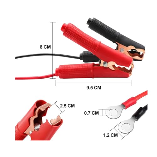 2 Pcs Alligator Clips Booster Jumper Cable 50A-3.3 ft 13 AWG Alligator Clips Booster Jumper Cable，for 12V/ 24V Car Battery Charging Jumper Cable - color: Battery Charger Jumper Cable