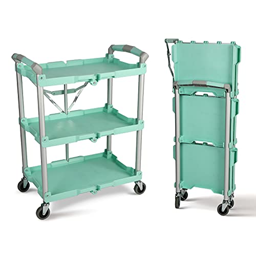 Olympia Tools 89-349 Pack-N-Roll Folding Collapsible Service Cart, 150LB Capacity, Teal - color: Teal, size: 150LB