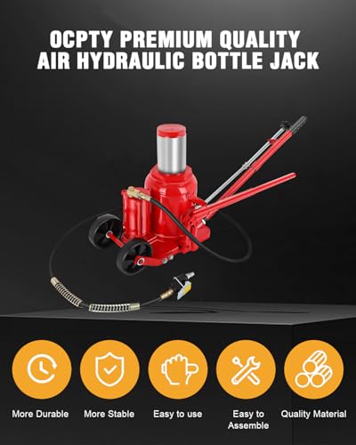 OCPTY Pneumatic Bottle Jack 50T Hydraulic Car Jack Lift Range 27-43cm Air Transmission Jack 11,0231 lbs for Handles Box Trucks, RVs, Pickups, and SUV