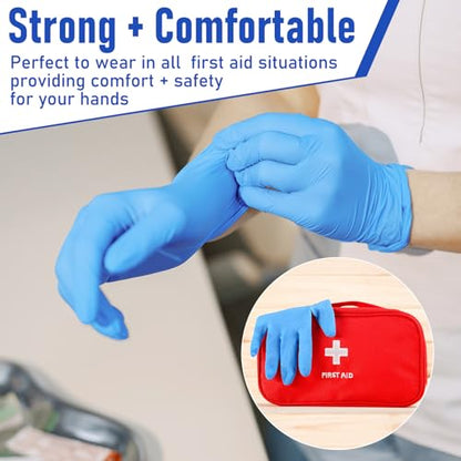 Chicingyou 30 Pairs Disposable Emergency Glove Individually Packaged Travel Gloves Travel Trauma Essential Nitrile Glove (Blue) - color: Blue