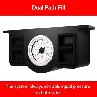 TrendsAuto Firestone Airide Ride-Rite Rear Air Spring Kit with Air Command Dual Electric Analog Gauge Standard Compressor fits 2010 2026 Ram 3500HD Cab Chassis with 0" Lift | Includes TrendsAuto Decal - size: Dual Path (Analog Only)