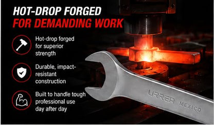 URREA Service Wrench - 1-1/4" Mechanics Wrench with Thin Forged Design & Satin Finish - U3540 - color: Single Wrench, size: 1-1/4"