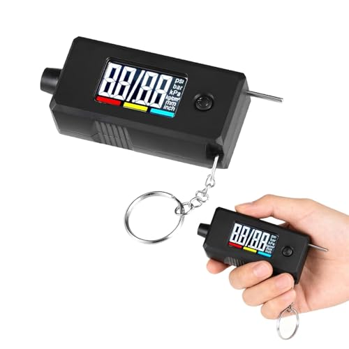 Digital Tire Pressure Gauge Reader and Tread Depth Checker Dual Function Accurate Backlit Display 0-150 PSI for Car Truck Motorcycle Bike