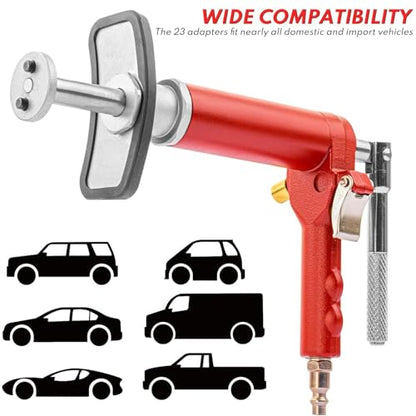 Angchun Pneumatic Brake Caliper Compression Tool, 24-Piece Air Operated Disc Brake Piston Wind Back Air Retractor Rewind Spreader Tool Set with Compression Spreading Tool for Auto Brake Repair - size: 24PCSPneumatic Brake Caliper Wind Back Tool
