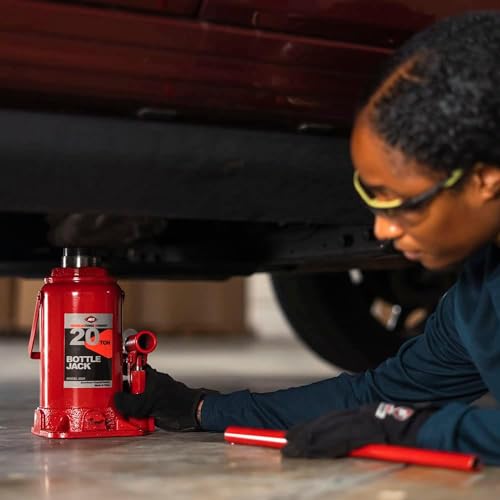AFF Heavy Duty 20 Ton Bottle Jack, Manual, Machine Hardened Steel Saddles, Centered Pumps and Rams, 3520 - size: 20 Ton Capacity, style: Heavy Duty