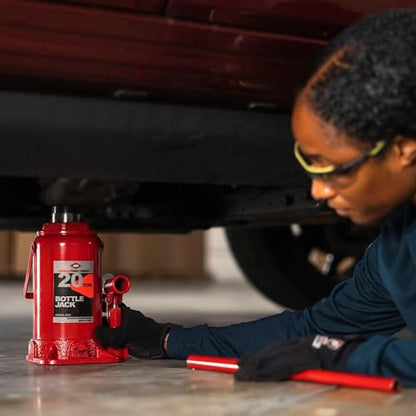 AFF Heavy Duty 20 Ton Bottle Jack, Manual, Machine Hardened Steel Saddles, Centered Pumps and Rams, 3520 - size: 20 Ton Capacity, style: Heavy Duty
