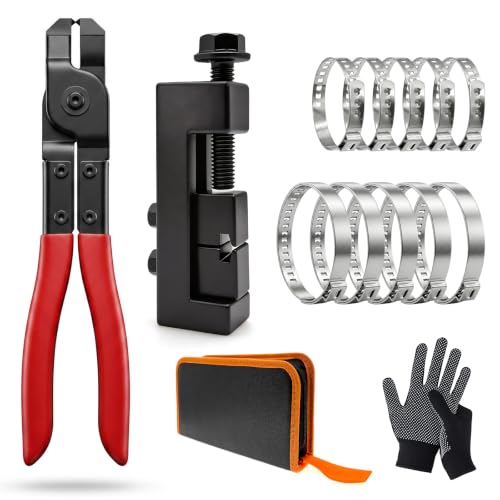 CV Boot Clamp Tool For Car UTV ATV CV Axle Boot Clamp Tool Crimping | CV Boot Clamp Toolkit For Ear-Type Clamp Crimping or Removal on Vehicles With 10PCS CV Boot Clamp