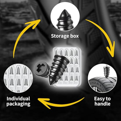 40 PCS Tire Repair Rubber Nails Kit with 2 Sizes, Vacuum Tire Repair Kits Spiral Rubber Nails, Tire Screw Plug Fast Tool for Car Motorcycle Jeep Tire Puncture Repair