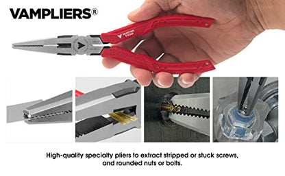 VAMPLIERS 7.5" Stripped Screw Extractor Needle Nose Pliers. Made in Japan. Time-Saving Long Nose Screw Removal Plier for Removing Damaged Fasteners in Confined Spaces. - style: 7.5" Long Nose Pliers
