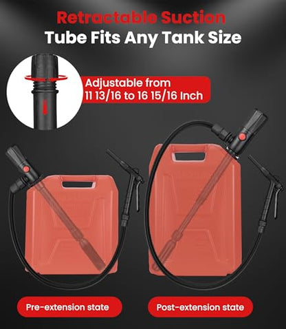 2.8GPM Automatic Electric Fuel Transfer Pump with Hand-Stop Battery Powered Fuel Transfer Pump, USB-C Charging Gas Pump for Gas Can, Transfers Gasoline, Diesel, Water - color: 2.8 GPM With Hand Nozzle