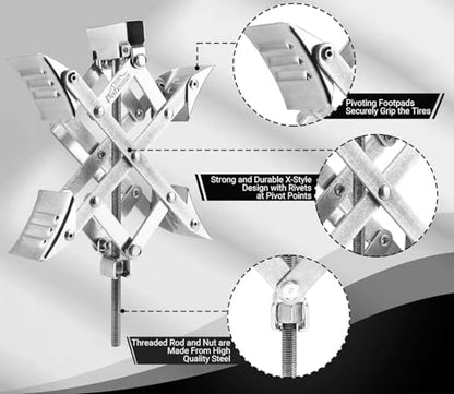 USA RV Wheel X-Chock Stabilizer for Dual Axle Trailers Heavy Duty - 2Pack