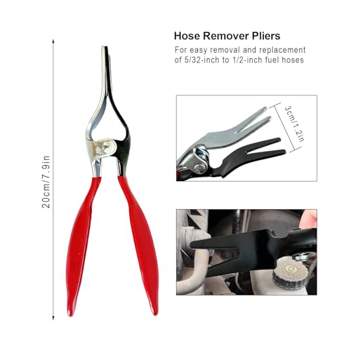 8Pcs Fuel Line Pliers Set, Fuel Line Disconnect Plier Tool Set | Fuel Line/Hose Clamp/Removal Pliers, Electrical Disconnect, Push Pin Tools, Relay Puller/Panel Clip Remover & Filter Caliper