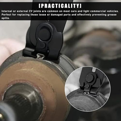 Dickno 10 PCS CV Boot Clamps Kit, 5PCS Small and 5PCS Large Stainless Steel Adjustable Drive Shaft Axle Boot Clamp Kit, Car Accessory Universal CV Boot Clamps Tool for Most Cars