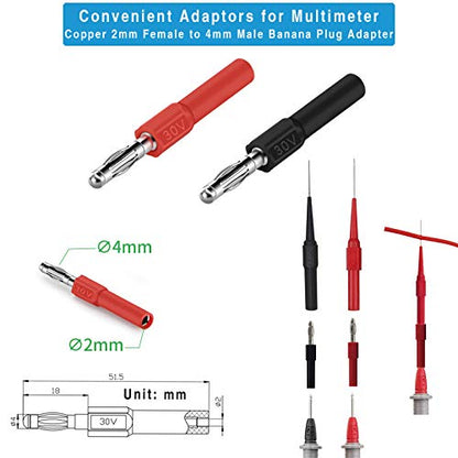 54-in-1 Multimeter Test Probe and Test Lead Kit for Electronic Specialties Automotive| Heavy Duty Puncture Probe Wire-Piercing Test Clips | Multi-Type Back Probe Set | Alligator Clips