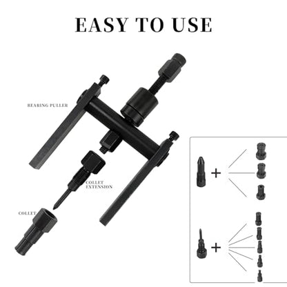 12pcs Blind Hole Bearing Puller Set Internal Bearing Extractor Puller Kit Motorcycle Bicycle Wheel Bearing Removal Tool Slide Hammer Pilot Insert Inner Bearing Puller Tool with Expanding Collet 8-32MM
