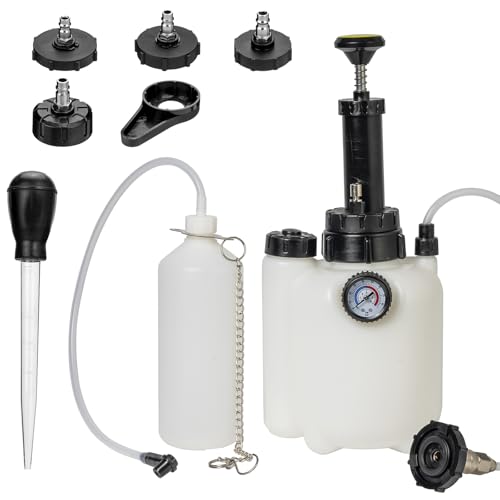 3L Brake Bleeder Kit, Manual Brake Fluid Bleeder Kit with 1L Waste Bottle | 43.5/45/49.5/50.7mm 4 Master Cylinders Adapters and Fluid Dropper, Suitable for Most Vehicles