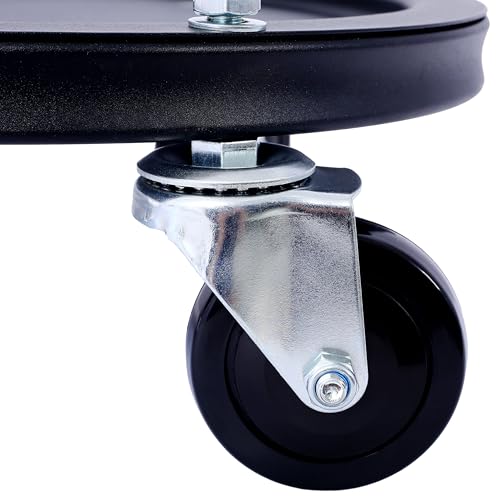 Ultimate Rolling Detailing & Utility Cart - Versatile & Mobile Tool for Cars, Trucks, SUVs, RVs, Home, Garden, Garage - Comfortable Seat Cushion, Organized Storage, Compact & Convenient - Black