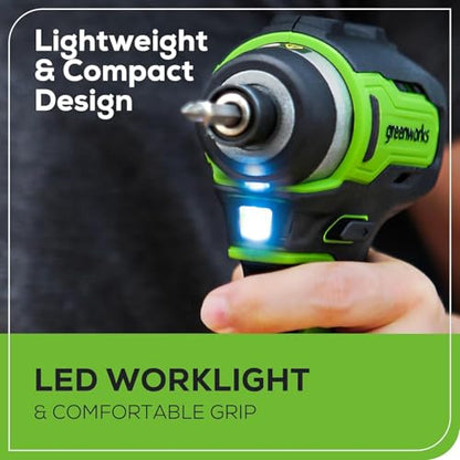 Greenworks 24V Brushless 2PCS Cordless Power Tool Combo Kit, 1950 in-lbs Impact Driver and 530 in-lbs Hammer Drill, with a 2Ah Battery and 2A Fast charger - size: 2PCS Combo Kits(Hammer Drill+Driver)