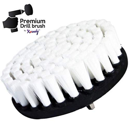 Premium Drill Brush Professional – Extra-Soft 5 in White | Scratch-Free Cleaning Brush for Carpet, Upholstery, Leather Seats, Glass, Furniture and Car Interior - color: White