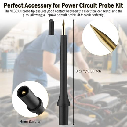 2PCS Probe Tip 4Mm Banana Jack 3 Probe Accessories for Power Circuit Probe Kit - Probe Caps for VXSCAN PT1000 Automotive Circuit Tester Electrical System Diagnosis