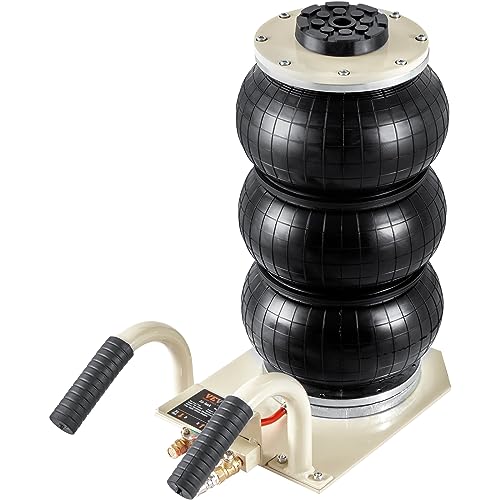 VEVOR Air Jack, 3 Ton/6600 lbs Triple Bag Air Jack, Airbag Jack with Six Steel Pipes, Lift up to 17.7 inch/450 mm, 3-5 s Fast Lifting Pneumatic Jack, with Short Handles for Car Repair - style: 3T/high 17.7in-short Handle