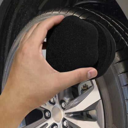 2 Pack Large Tire Hex Tire Shine Applicator Pads (Black) | Durable and Reusable Grip Applicator, For Tire Polishing Car Cleaning - color: Black