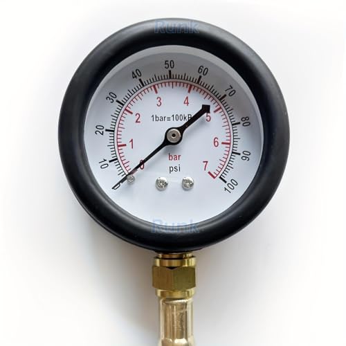Fuel Pressure Gauge Tester Kit with Quick Connected Hose, 0-100 PSI Fuel Pressure Tester Tool with 6.30 7.89 9.49 Fuel Line Fittings