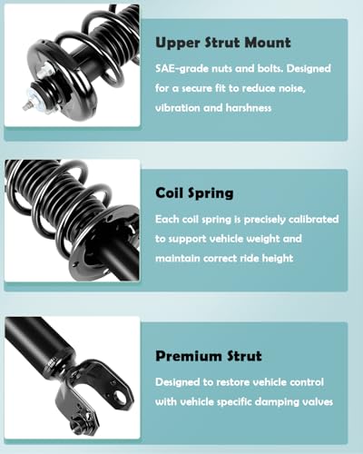 SCITOO Front Complete Struts Assembly Shock Absorber for Acura TL 2009-2014,for Acura TSX 2009-2014 Automotive Replacement Struts 15011 172692L 172692R - Set of 2
