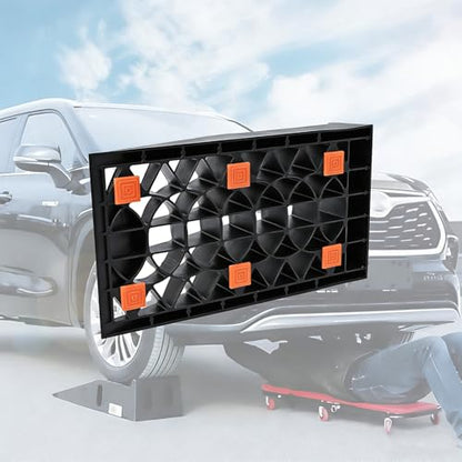 Car Rubber Ramps, 2 Pcs Low Profile Vehicle Service Ramps with Surface, 4000 Lbs Capacity Tire Changing for Garage