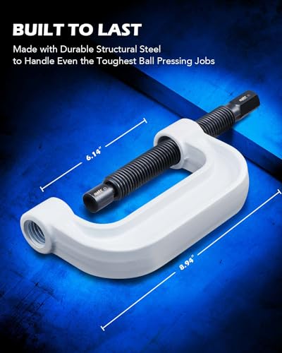 Orion Motor Tech Ball Joint Press Kit, Heavy Duty Ball Joint Tool with 4x4 Adapters, Ball Joint Removal Tool Kit for Most 2WD and 4WD Cars and Light Trucks - color: white C-frame