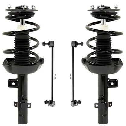 Detroit Axle - 2.4L Front 4pc Suspension Kit for 2013-2017 Honda Accord, 2 Struts & Coil Spring Assembly 2 Sway Bar Links 2014 2015 2016 Replacement Quick Install Ready Struts Shocks Assembly - size: 4QS50144/ sway kit
