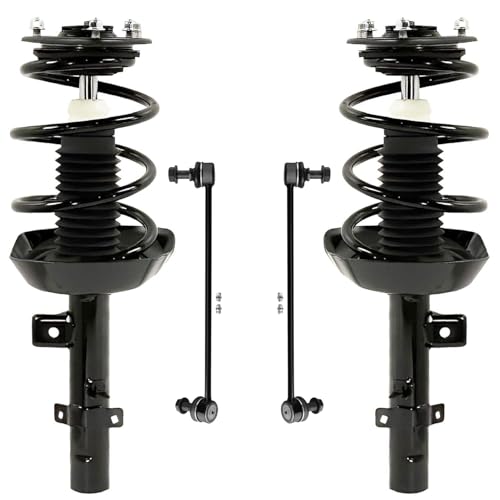 Detroit Axle - 2.4L Front 4pc Suspension Kit for 2013-2017 Honda Accord, 2 Struts & Coil Spring Assembly 2 Sway Bar Links 2014 2015 2016 Replacement Quick Install Ready Struts Shocks Assembly - size: 4QS50144/ sway kit
