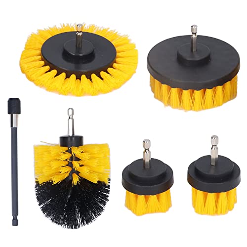 6Pcs Drill Brush Car Detailing Kit, Power Scrubber Brush Set with 1/4" Hex Shank, Nylon Cleaning Brushes for Car Seats, Carpets, Upholstery, Tiles, Shower Doors, Boat, Home
