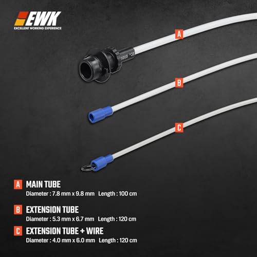 EWK 3-Piece Oil Extractor Tube Hose Set, Replacement Extension Hoses for 6.5L 10.5L 15L Pneumatic and Manual Vacuum Fluid Extractor Pumps for Engine Oil, Transmission Fluid, and Fluid Change Service - style: 3 Pcs set for 6.5L, 10.5L, 15L