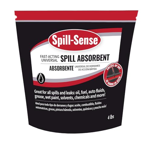 Fast-Acting Universal Spill Absorbent Granules, 4 lbs – Oil, Fuel, Grease, Solvent & Chemical Cleanup, Sweeps Up Dry, No Residue