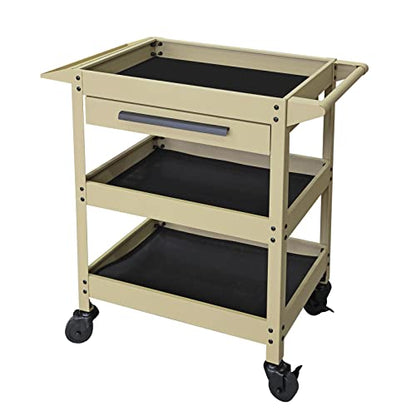 GSTANDARD APTB311Y Torin 3 Layer Rolling Tool Cart: Multifunction Utility Cart with One Slide Drawer and Service Cart for Home, Garage, Kitchen, Office or Cafe, Yellow - color: Yellow, style: 3 Shelves with Drawer