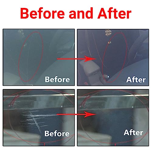Windshield Scratch Remover Kit Glass Polishing Kit with Abrasive Discs and Felt Pads for Car Windscreen Rear Side Window Scratch Repair