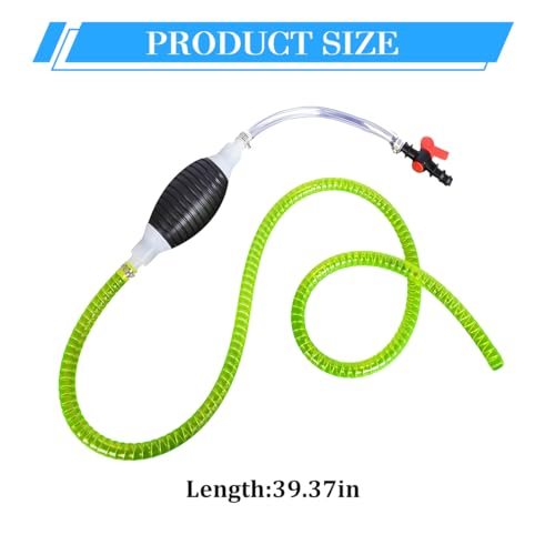 Car Gasoline Siphon Hose Pump, High-Flow Portable Vehicle Hand Oil Gas Fuel Transfer Pump, Manual Auto Fuel Transfer Siphon Accessories for Water Petrol Diesel, Universal for Vehicle (3.28FT)