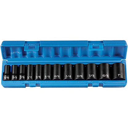 Grey Pneumatic (1213SD) 3/8" Drive 12-Piece Semi-Deep Standard Socket Set - style: 12 Piece Semi-Deep Standard Set