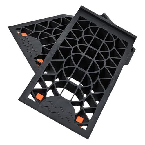 Car Rubber Ramps, 2 Pcs Low Profile Vehicle Service Ramps with Surface, 4000 Lbs Capacity Tire Changing for Garage